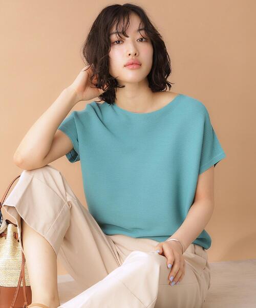 THE SHOP TK （ザ ショップ ティーケー ）の「美人フレンチニット【8色展開/WEB限定カラー/洗濯機OK/毛玉になりにくい】（ニット/セーター・レディース・オレンジ/ライトパープル/ベージュ系その他7/グリーン系その他6/アイボリー/ブラック/スモーキーグリーン系/ブラウン系その他・12/13）」の6枚目の写真