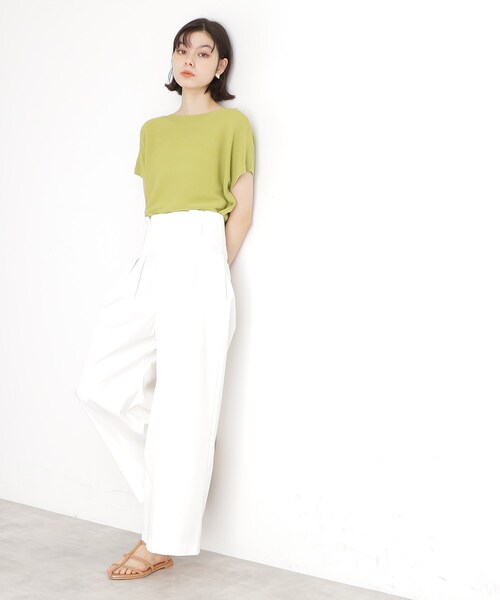 THE SHOP TK （ザ ショップ ティーケー ）の「美人フレンチニット【8色展開/WEB限定カラー/洗濯機OK/毛玉になりにくい】（ニット/セーター・レディース・オレンジ/ライトパープル/ベージュ系その他7/グリーン系その他6/アイボリー/ブラック/スモーキーグリーン系/ブラウン系その他・12/13）」の11枚目の写真