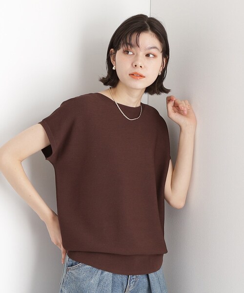 THE SHOP TK （ザ ショップ ティーケー ）の「美人フレンチニット【8色展開/WEB限定カラー/洗濯機OK/毛玉になりにくい】（ニット/セーター・レディース・オレンジ/ライトパープル/ベージュ系その他7/グリーン系その他6/アイボリー/ブラック/スモーキーグリーン系/ブラウン系その他・12/13）」の14枚目の写真