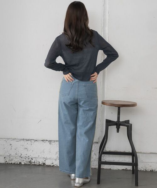 RETRO GIRL（レトロガール）の「【新色追加】コード刺繍インナー（Tシャツ/カットソー・レディース・ダークブルー/ブラック/ナチュラル/ピンク・FREE）」の12枚目の写真