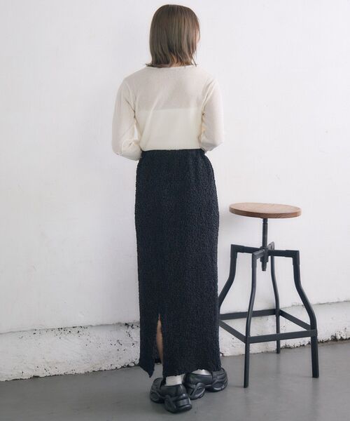 RETRO GIRL（レトロガール）の「【新色追加】コード刺繍インナー（Tシャツ/カットソー・レディース・ダークブルー/ブラック/ナチュラル/ピンク・FREE）」の21枚目の写真