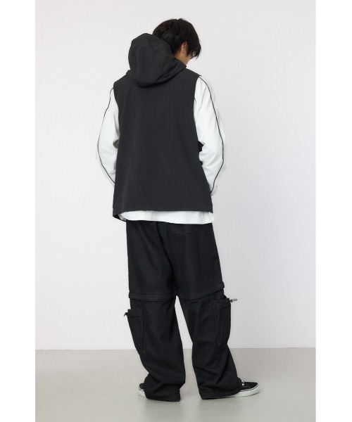 RODEO CROWNS WIDE BOWL(ロデオクラウンズワイドボウル)の「ドロストフーデッドベスト(ベスト・メンズ・ブラック/ライトピンク/ライトグレー・MEDIUM/LARGE)」の16枚目の写真