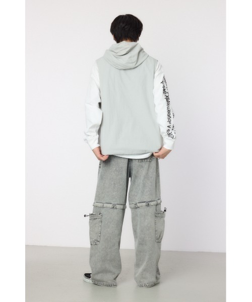 RODEO CROWNS WIDE BOWL(ロデオクラウンズワイドボウル)の「ドロストフーデッドベスト(ベスト・メンズ・ブラック/ライトピンク/ライトグレー・MEDIUM/LARGE)」の21枚目の写真