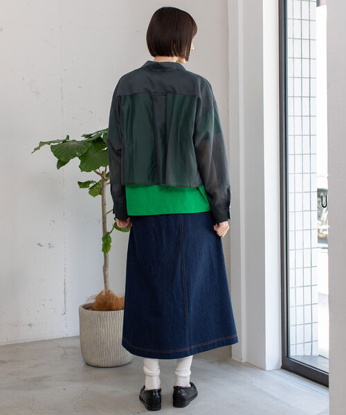 POU DOU DOU(プードゥドゥ)の「ステッチプリーツスカート(スカート・レディース・ベージュ/インディゴブルー/パープル系・M)」の16枚目の写真