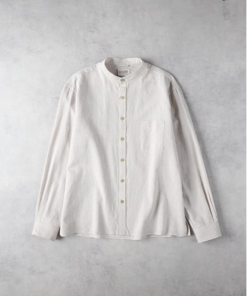 BACK NUMBER(バックナンバー)の「BACK NUMBER(バックナンバー)【メンズ】綿麻バンドカラーシャツ(シャツ/ブラウス・メンズ・ネイビー/ベージュ・S/M/L/XL)」の9枚目の写真