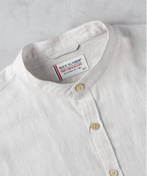 BACK NUMBER(バックナンバー)の「BACK NUMBER(バックナンバー)【メンズ】綿麻バンドカラーシャツ(シャツ/ブラウス・メンズ・ネイビー/ベージュ・S/M/L/XL)」の8枚目の写真
