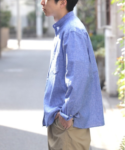 BACK NUMBER(バックナンバー)の「BACK NUMBER(バックナンバー)【メンズ】綿麻バンドカラーシャツ(シャツ/ブラウス・メンズ・ネイビー/ベージュ・S/M/L/XL)」の13枚目の写真