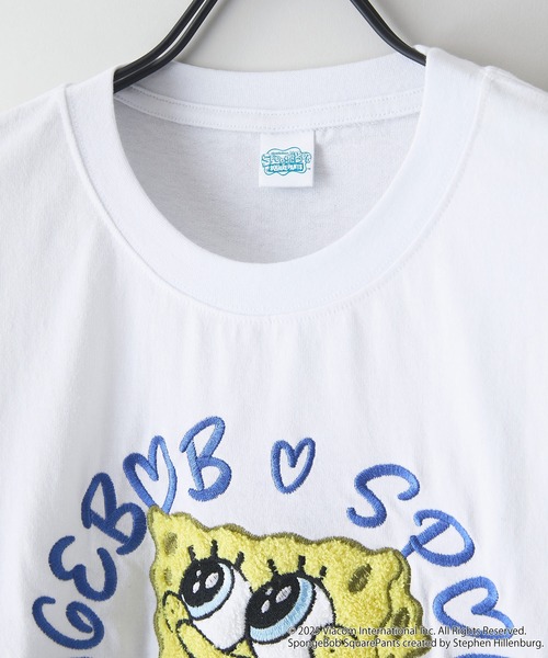 JEANS MATE（ジーンズメイト）の「【スポンジ・ボブ】オリジナルデザイン Tシャツ ドロップショルダー ビッグシルエット ユニセックス（Tシャツ/カットソー・メンズ・ホワイト/オフホワイト/ダークグリーン・LARGE/MEDIUM/X-LARGE/SMALL）」の7枚目の写真