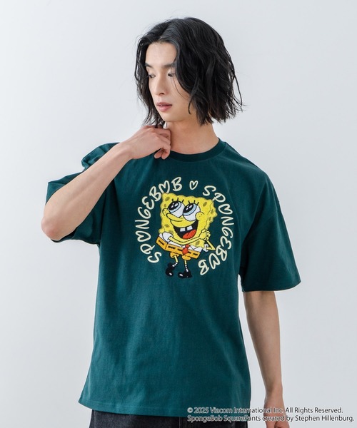 JEANS MATE（ジーンズメイト）の「【スポンジ・ボブ】オリジナルデザイン Tシャツ ドロップショルダー ビッグシルエット ユニセックス（Tシャツ/カットソー・メンズ・ホワイト/オフホワイト/ダークグリーン・LARGE/MEDIUM/X-LARGE/SMALL）」の11枚目の写真
