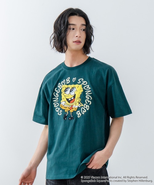 JEANS MATE（ジーンズメイト）の「【スポンジ・ボブ】オリジナルデザイン Tシャツ ドロップショルダー ビッグシルエット ユニセックス（Tシャツ/カットソー・メンズ・ホワイト/オフホワイト/ダークグリーン・LARGE/MEDIUM/X-LARGE/SMALL）」の20枚目の写真