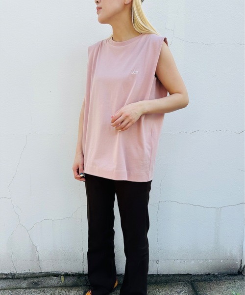 Lee(リー)の「LEE / EMBROIDERY N/S TEE / LT7147(Tシャツ/カットソー・レディース・ホワイト/その他/ベージュ系その他/チャコールグレー/ピンク・MEDIUM)」の4枚目の写真