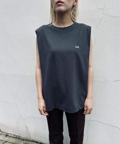 Lee(リー)の「LEE / EMBROIDERY N/S TEE / LT7147(Tシャツ/カットソー・レディース・ホワイト/その他/ベージュ系その他/チャコールグレー/ピンク・MEDIUM)」の2枚目の写真