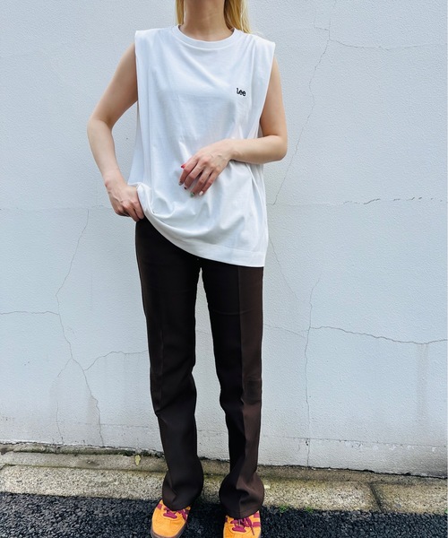 Lee(リー)の「LEE / EMBROIDERY N/S TEE / LT7147(Tシャツ/カットソー・レディース・ホワイト/その他/ベージュ系その他/チャコールグレー/ピンク・MEDIUM)」の6枚目の写真