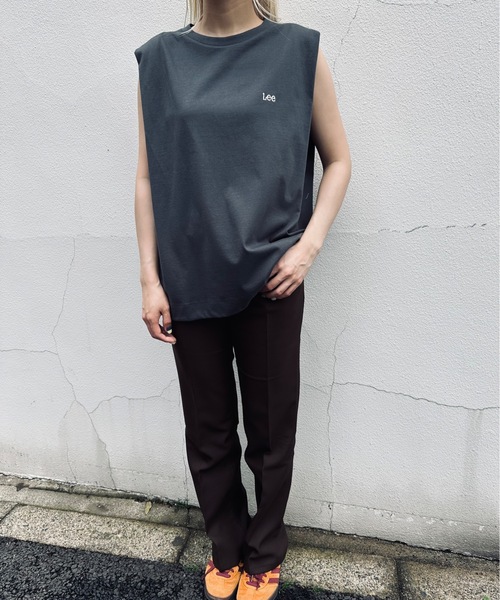Lee(リー)の「LEE / EMBROIDERY N/S TEE / LT7147(Tシャツ/カットソー・レディース・ホワイト/その他/ベージュ系その他/チャコールグレー/ピンク・MEDIUM)」の7枚目の写真