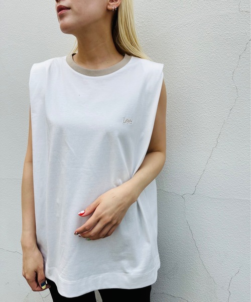 Lee(リー)の「LEE / EMBROIDERY N/S TEE / LT7147(Tシャツ/カットソー・レディース・ホワイト/その他/ベージュ系その他/チャコールグレー/ピンク・MEDIUM)」の8枚目の写真