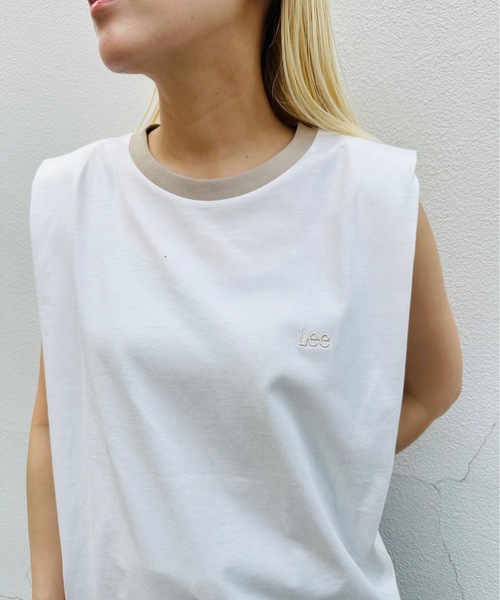 Lee(リー)の「LEE / EMBROIDERY N/S TEE / LT7147(Tシャツ/カットソー・レディース・ホワイト/その他/ベージュ系その他/チャコールグレー/ピンク・MEDIUM)」の16枚目の写真