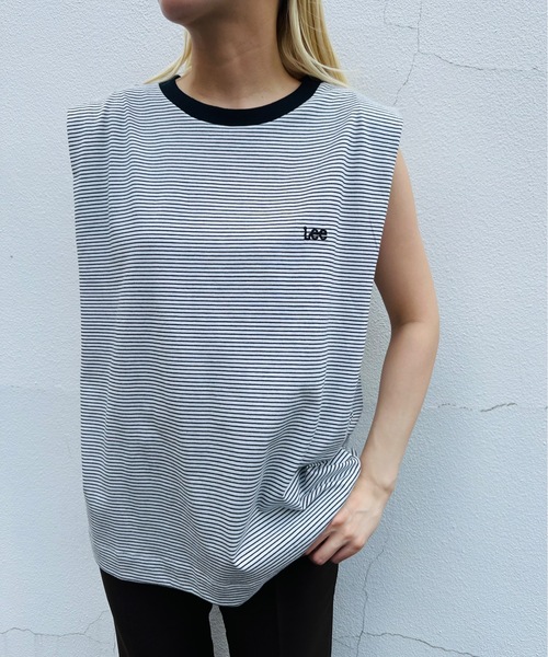 Lee(リー)の「LEE / EMBROIDERY N/S TEE / LT7147(Tシャツ/カットソー・レディース・ホワイト/その他/ベージュ系その他/チャコールグレー/ピンク・MEDIUM)」の9枚目の写真