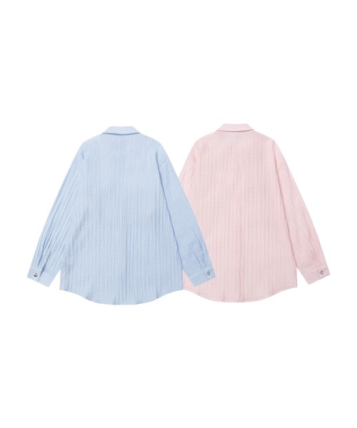 【HOOK】for girls リボンアイレットストライプロングシャツ セール】【HOOK】for girls リボンアイレットストライプロング