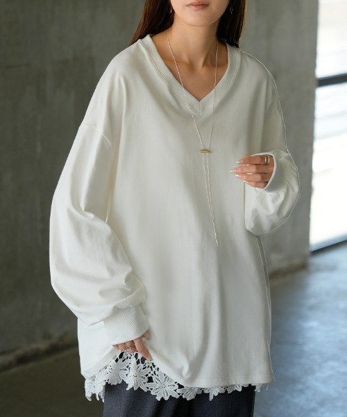 HUG.U(ハグユー)の「<選べるネック> ゆる袖 ボーダーTシャツ(Tシャツ/カットソー・レディース・レッド/ホワイト/ブラック系その他/グレー/グレー系その他/ブラック/レッド系その他/ホワイト系その他/グレー系その他3/ブルー系その他/グレー系その他2/ホワイト系その他3/レッド系その他3/ブラウン/ブラック系その他3/ホワイト系その他2/レッド系その他2/ブルー/ブラウン系その他/ブラック系その他2・FREE)」の5枚目の写真