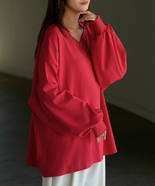 HUG.U(ハグユー)の「<選べるネック> ゆる袖 ボーダーTシャツ(Tシャツ/カットソー・レディース・レッド/ホワイト/ブラック系その他/グレー/グレー系その他/ブラック/レッド系その他/ホワイト系その他/グレー系その他3/ブルー系その他/グレー系その他2/ホワイト系その他3/レッド系その他3/ブラウン/ブラック系その他3/ホワイト系その他2/レッド系その他2/ブルー/ブラウン系その他/ブラック系その他2・FREE)」の20枚目の写真