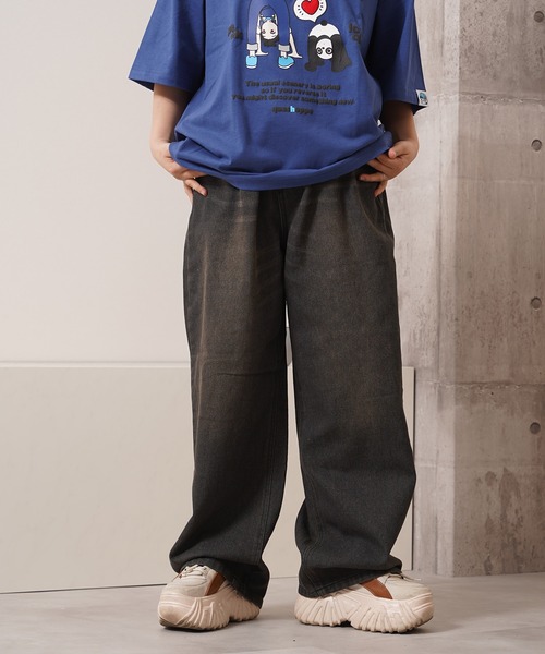 1111clothing(ワンフォークロージング)の「オーバーダイ デニムバギーパンツ / Overdyed denim baggy pants(デニムパンツ・メンズ・ブルー/チャコールグレー/ネイビー・M/L/XL)」の9枚目の写真