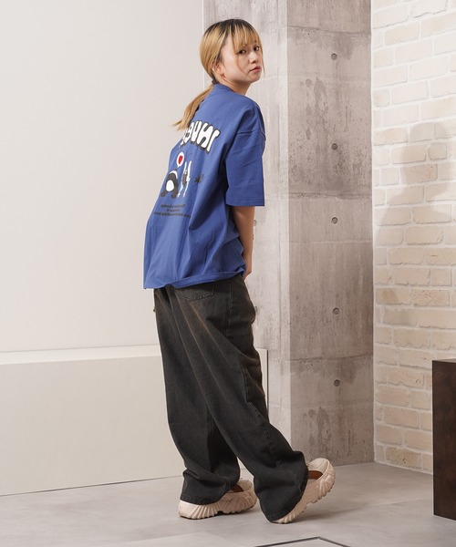 1111clothing(ワンフォークロージング)の「オーバーダイ デニムバギーパンツ / Overdyed denim baggy pants(デニムパンツ・メンズ・ブルー/チャコールグレー/ネイビー・M/L/XL)」の11枚目の写真