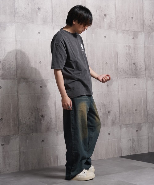 1111clothing(ワンフォークロージング)の「オーバーダイ デニムバギーパンツ / Overdyed denim baggy pants(デニムパンツ・メンズ・ブルー/チャコールグレー/ネイビー・M/L/XL)」の15枚目の写真