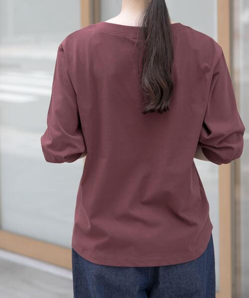 FORK&SPOON（フォークアンドスプーン）の「FORK&SPOON　ハイツイストコットンギャザースリーブTシャツ（Tシャツ/カットソー・レディース・ブルー系その他/ベージュ/オフホワイト/ブラック/ネイビー/ボルドー・1）」の21枚目の写真