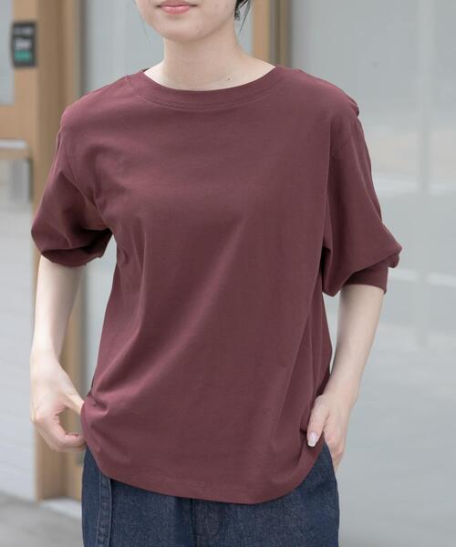 FORK&SPOON（フォークアンドスプーン）の「FORK&SPOON　ハイツイストコットンギャザースリーブTシャツ（Tシャツ/カットソー・レディース・ブルー系その他/ベージュ/オフホワイト/ブラック/ネイビー/ボルドー・1）」の19枚目の写真