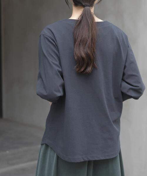 FORK&SPOON（フォークアンドスプーン）の「FORK&SPOON　ハイツイストコットンギャザースリーブTシャツ（Tシャツ/カットソー・レディース・ブルー系その他/ベージュ/オフホワイト/ブラック/ネイビー/ボルドー・1）」の12枚目の写真