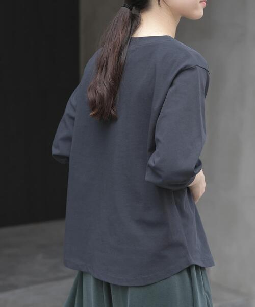 FORK&SPOON（フォークアンドスプーン）の「FORK&SPOON　ハイツイストコットンギャザースリーブTシャツ（Tシャツ/カットソー・レディース・ブルー系その他/ベージュ/オフホワイト/ブラック/ネイビー/ボルドー・1）」の11枚目の写真