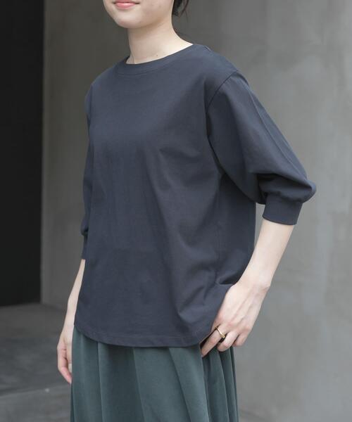 FORK&SPOON（フォークアンドスプーン）の「FORK&SPOON　ハイツイストコットンギャザースリーブTシャツ（Tシャツ/カットソー・レディース・ブルー系その他/ベージュ/オフホワイト/ブラック/ネイビー/ボルドー・1）」の9枚目の写真