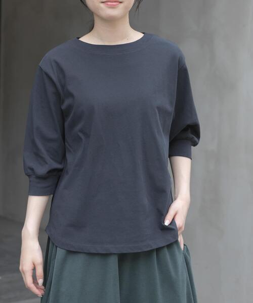 FORK&SPOON（フォークアンドスプーン）の「FORK&SPOON　ハイツイストコットンギャザースリーブTシャツ（Tシャツ/カットソー・レディース・ブルー系その他/ベージュ/オフホワイト/ブラック/ネイビー/ボルドー・1）」の8枚目の写真