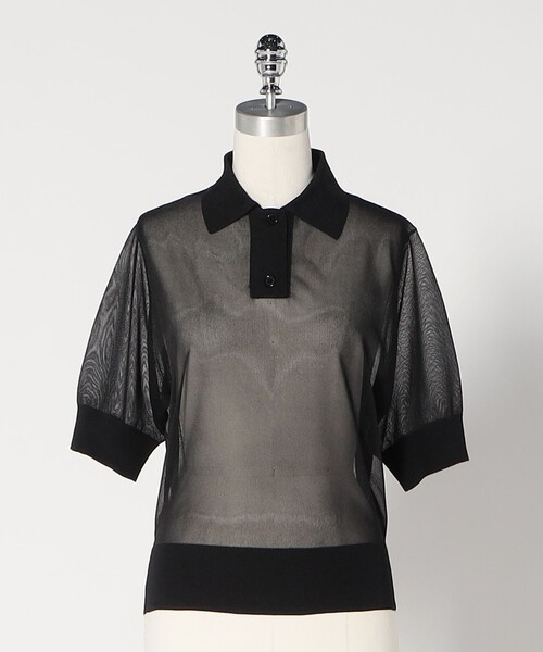 LOEFF（ロエフ）の「＜LOEFF＞シアー プルオーバー（ニット/セーター・レディース・ブラック/ホワイト・FREE）」の2枚目の写真