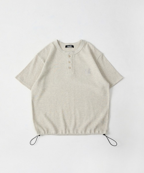 kutir(クティール)の「DRAWCORD HENLEY NECK THERMAL TSHIRT/ドローコードヘンリーネックサーマルTシャツ(Tシャツ/カットソー・メンズ・ホワイト/グレー系/ブラウン系/ネイビー系/杢グレー/ブラック系/ブラック・MEDIUM/LARGE)」の4枚目の写真