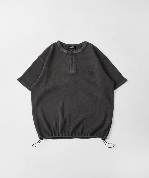 DRAWCORD HENLEY NECK THERMAL TSHIRT／ドローコードヘンリー