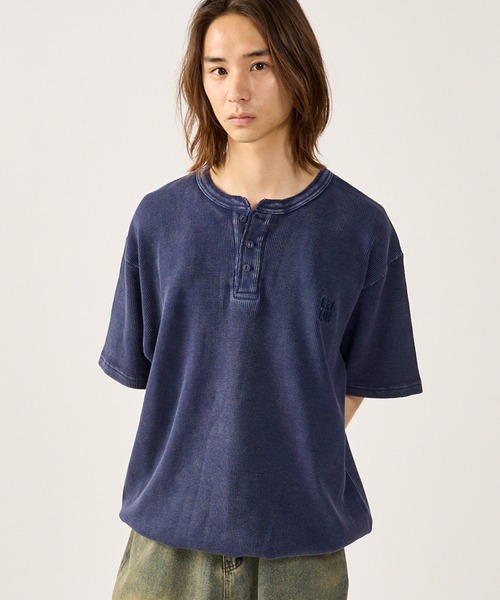 tシャツ HOLLI DRAWCORD CREW NECK T-SHIRT | HOLLI ドローコード クルー ネック Tシャツ レディース セール】DRAWCORD HENLEY NECK THERMAL TSHIRT／ドローコード