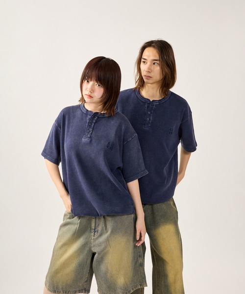 セール】DRAWCORD HENLEY NECK THERMAL TSHIRT／ドローコード