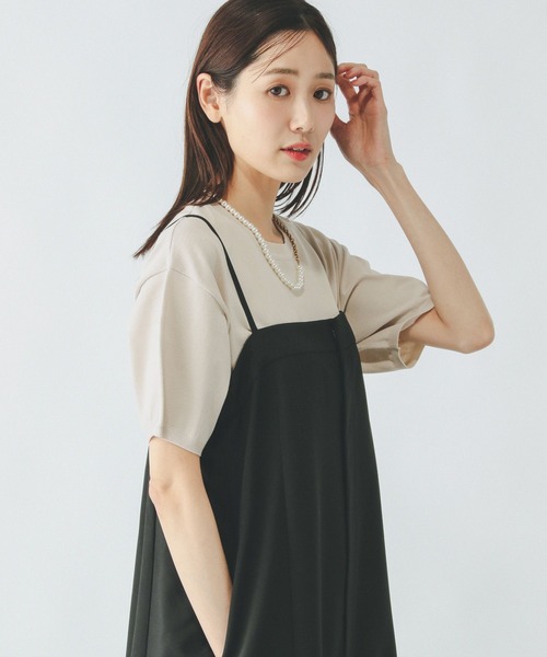 GLOBAL WORK(グローバルワーク)の「スッキレイさらさらクルー/288065(Tシャツ/カットソー・レディース・レッド/ブラック系その他/グリーン/シルバー系その他/ホワイト×ネイビー/グレイッシュベージュ・LARGE/MEDIUM/SMALL/X-SMALL/XX-LARGE/X-LARGE)」の4枚目の写真