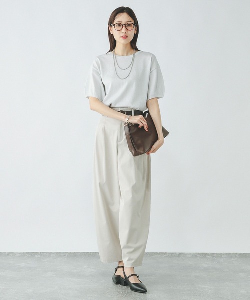 GLOBAL WORK(グローバルワーク)の「スッキレイさらさらクルー/288065(Tシャツ/カットソー・レディース・レッド/ブラック系その他/グリーン/シルバー系その他/ホワイト×ネイビー/グレイッシュベージュ・LARGE/MEDIUM/SMALL/X-SMALL/XX-LARGE/X-LARGE)」の17枚目の写真