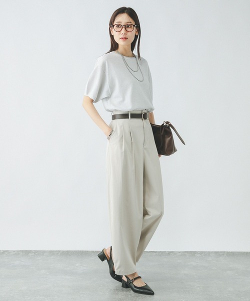 GLOBAL WORK(グローバルワーク)の「スッキレイさらさらクルー/288065(Tシャツ/カットソー・レディース・レッド/ブラック系その他/グリーン/シルバー系その他/ホワイト×ネイビー/グレイッシュベージュ・LARGE/MEDIUM/SMALL/X-SMALL/XX-LARGE/X-LARGE)」の18枚目の写真