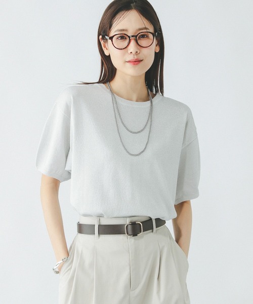 GLOBAL WORK(グローバルワーク)の「スッキレイさらさらクルー/288065(Tシャツ/カットソー・レディース・レッド/ブラック系その他/グリーン/シルバー系その他/ホワイト×ネイビー/グレイッシュベージュ・LARGE/MEDIUM/SMALL/X-SMALL/XX-LARGE/X-LARGE)」の19枚目の写真