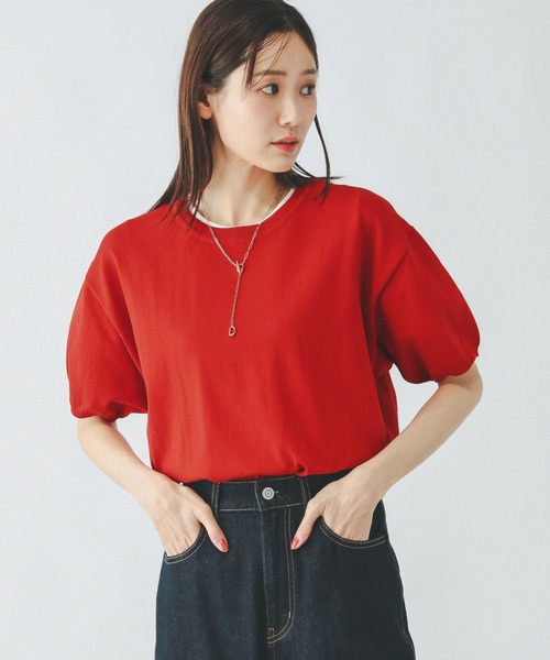 GLOBAL WORK(グローバルワーク)の「スッキレイさらさらクルー/288065(Tシャツ/カットソー・レディース・レッド/ブラック系その他/グリーン/シルバー系その他/ホワイト×ネイビー/グレイッシュベージュ・LARGE/MEDIUM/SMALL/X-SMALL/XX-LARGE/X-LARGE)」の15枚目の写真