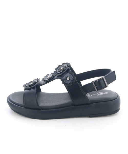 あしながおじさん(アシナガオジサン)の「フラワースタッズサンダル 1310267(サンダル・レディース・ブラック/シルバー・22.5cm/23cm/23.5cm/24cm/24.5cm)」の12枚目の写真