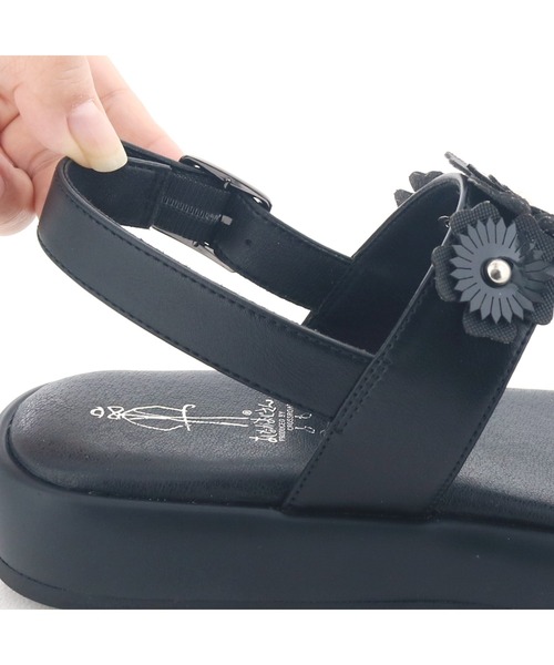 あしながおじさん(アシナガオジサン)の「フラワースタッズサンダル 1310267(サンダル・レディース・ブラック/シルバー・22.5cm/23cm/23.5cm/24cm/24.5cm)」の17枚目の写真