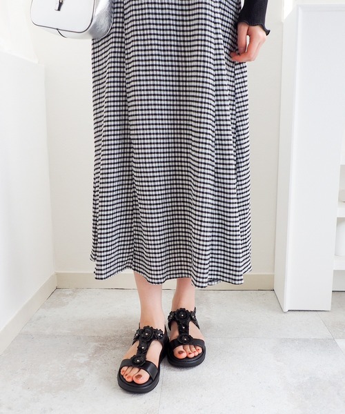 あしながおじさん(アシナガオジサン)の「フラワースタッズサンダル 1310267(サンダル・レディース・ブラック/シルバー・22.5cm/23cm/23.5cm/24cm/24.5cm)」の9枚目の写真