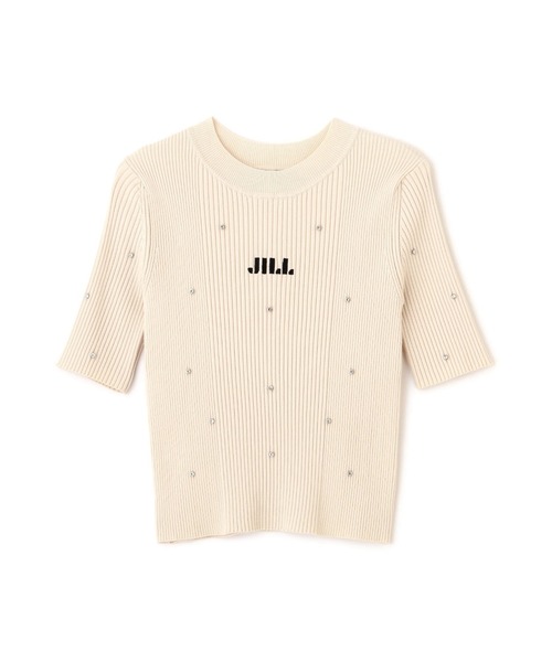 JILL by JILL STUART(ジルバイジルスチュアート)の「◇半袖ビジューコンパクトロゴニット(ニット/セーター・レディース・ブルー/ブラック/ホワイト系その他・FREE)」の6枚目の写真
