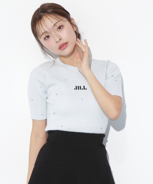 JILL by JILL STUART(ジルバイジルスチュアート)の「◇半袖ビジューコンパクトロゴニット(ニット/セーター・レディース・ブルー/ブラック/ホワイト系その他・FREE)」の18枚目の写真