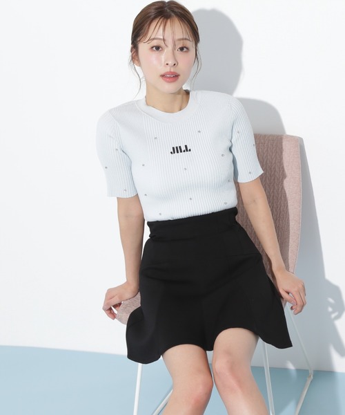 JILL by JILL STUART(ジルバイジルスチュアート)の「◇半袖ビジューコンパクトロゴニット(ニット/セーター・レディース・ブルー/ブラック/ホワイト系その他・FREE)」の16枚目の写真