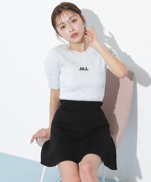 JILL by JILL STUART(ジルバイジルスチュアート)の「◇半袖ビジューコンパクトロゴニット(ニット/セーター・レディース・ブルー/ブラック/ホワイト系その他・FREE)」の15枚目の写真